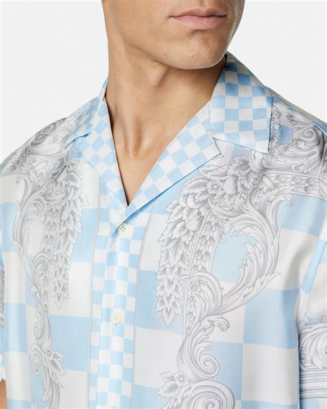 versace blue medusa shirt|versace medusa contrasto shirts.